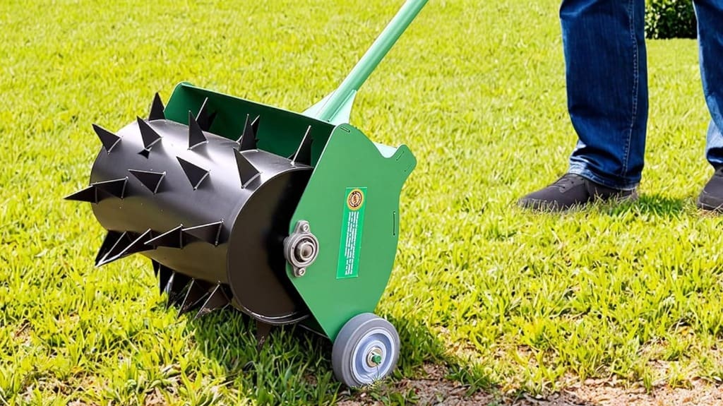Heavy-Duty Manual Lawn Aerator for Healthy Turfgrass Heavy-Duty Manual Lawn Aerator for Healthy Turfgrass